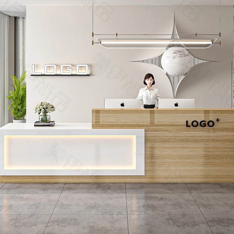 Office Furniture Suppliers - Balcão de Recepção Moderno de Luxo
