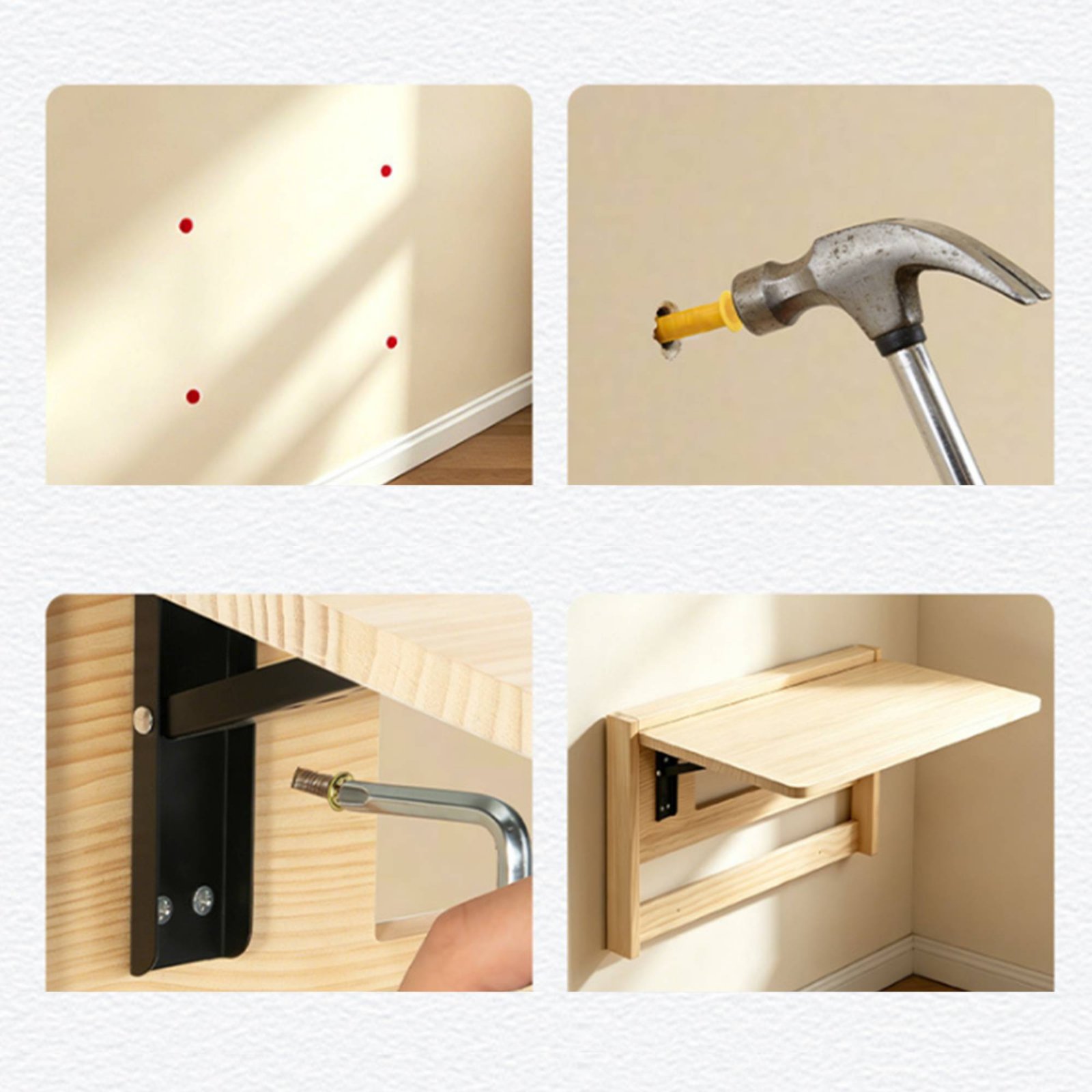 Wall Mounted Desk Fold - Mesa de Parede Dobrável de Madeira