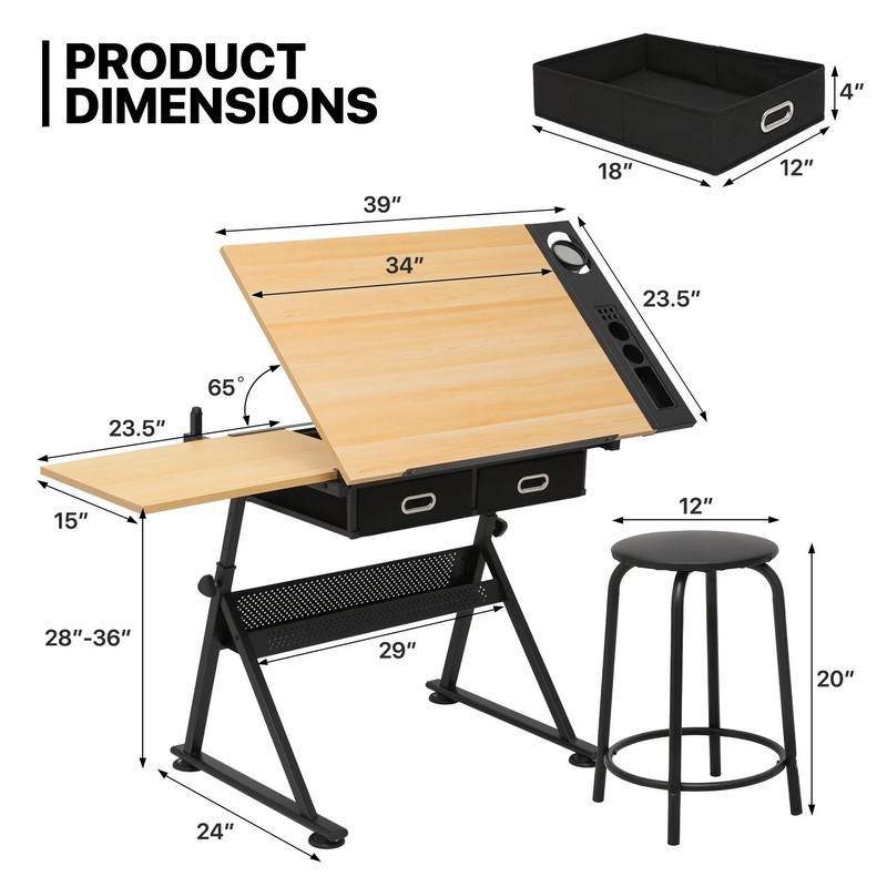 Office Furniture Suppliers - Mesa de Desenho com Altura Ajustável