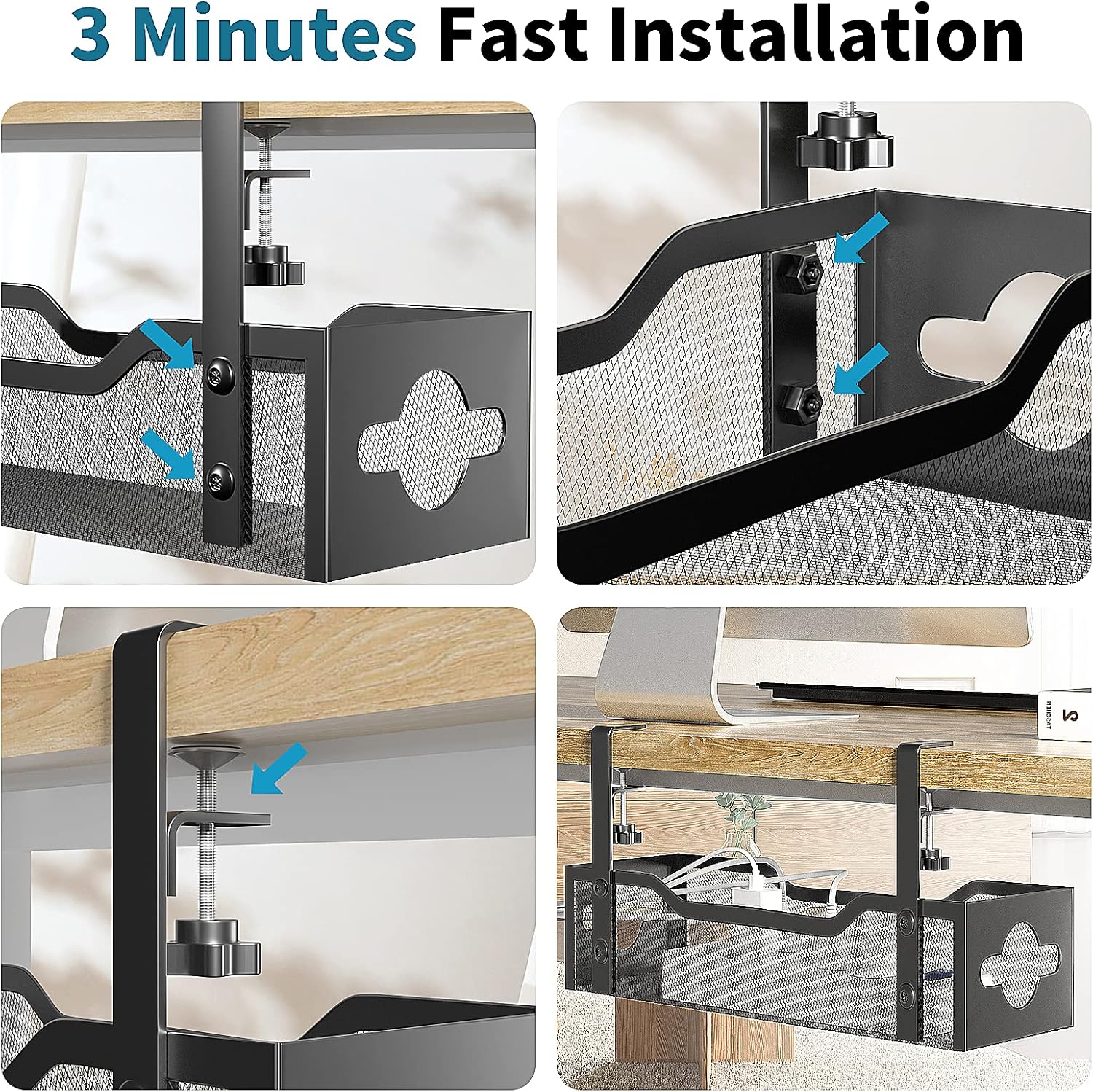 Cesto Organizador de Cabos Met - Cable Tray Under Desk avaliação e preço