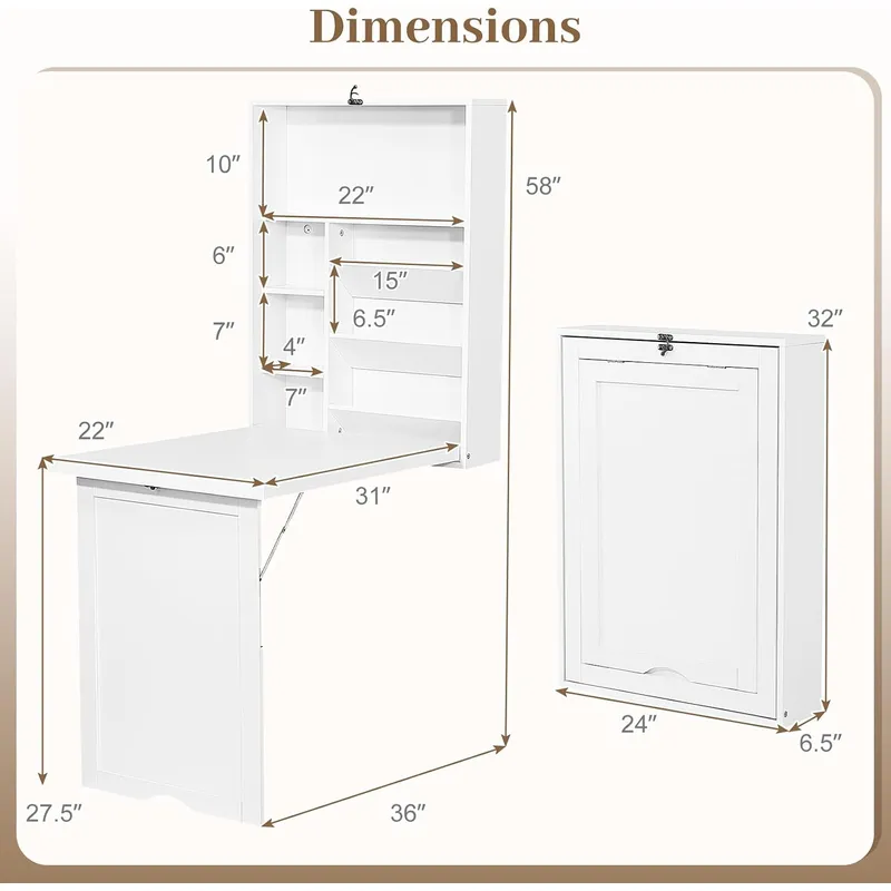 Mesa de Computador Multifuncio - Wall Mounted Desk Fold avaliação e preço